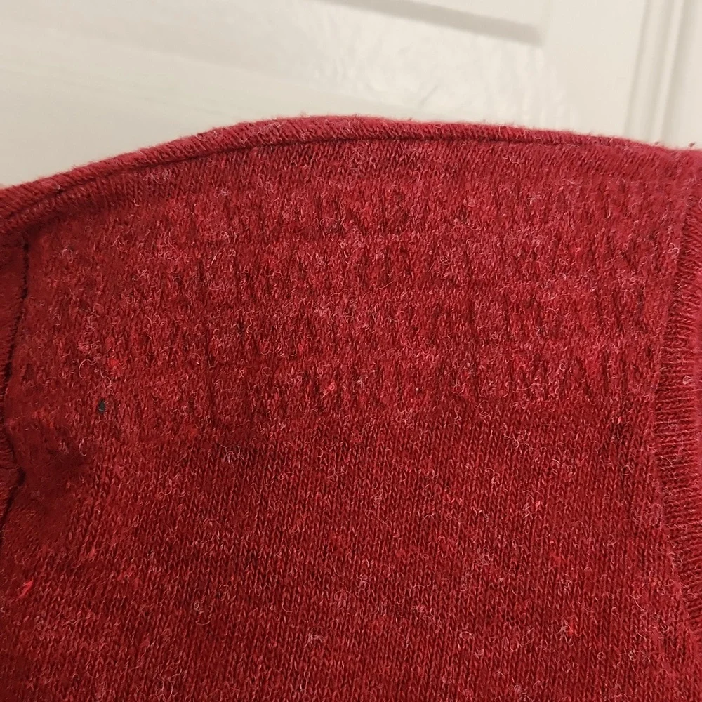 Balmain Paris Mens Red Cotton Sweater Size XL (Fits Smaller Medium)